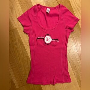 Brand New Juniors Medium Pink and White UIC, University of Illinois College